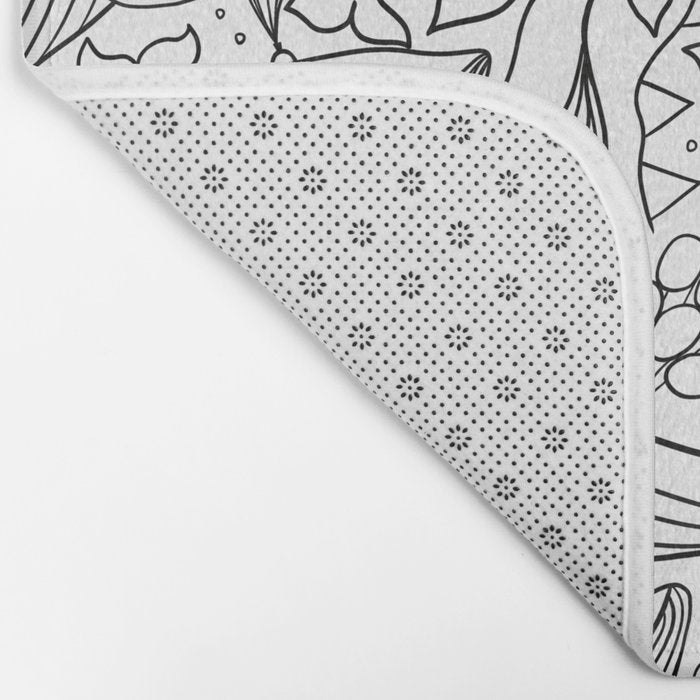 Humpback Whales Black And White Pattern Bath Mat Gallery Image 2