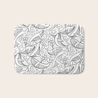 Humpback Whales Black And White Pattern Bath Mat Gallery Image 1