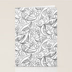 Humpback Whales Black And White Pattern Stationery Card Gallery Image 2