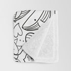 Humpback Whales Black And White Pattern Throw Blanket Gallery Image 3
