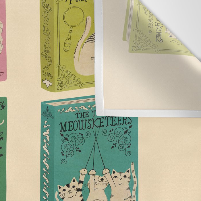 Meowsterpieces of Kiterature - Cat Literature Puns Wall Tapestry Gallery Image 3