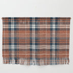 fall plaid - rust and navy blue Wall Hanging Gallery Image 1