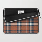 fall plaid - rust and navy blue Laptop Sleeve Gallery Image 2