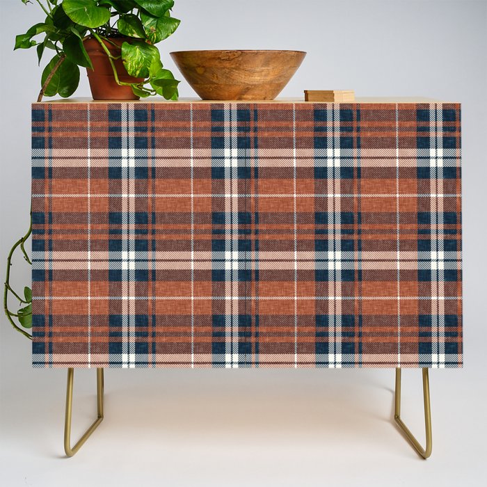 fall plaid - rust and navy blue Credenza Gallery Image 1