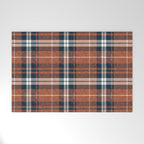fall plaid - rust and navy blue Welcome Mat Gallery Image 1