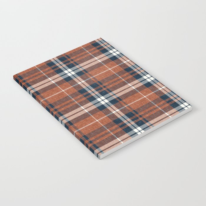 fall plaid - rust and navy blue Notebook Gallery Image 1