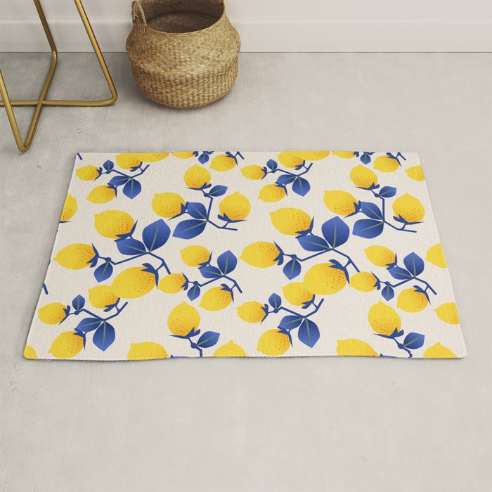 Lemons Blue Rug Gallery Image 1
