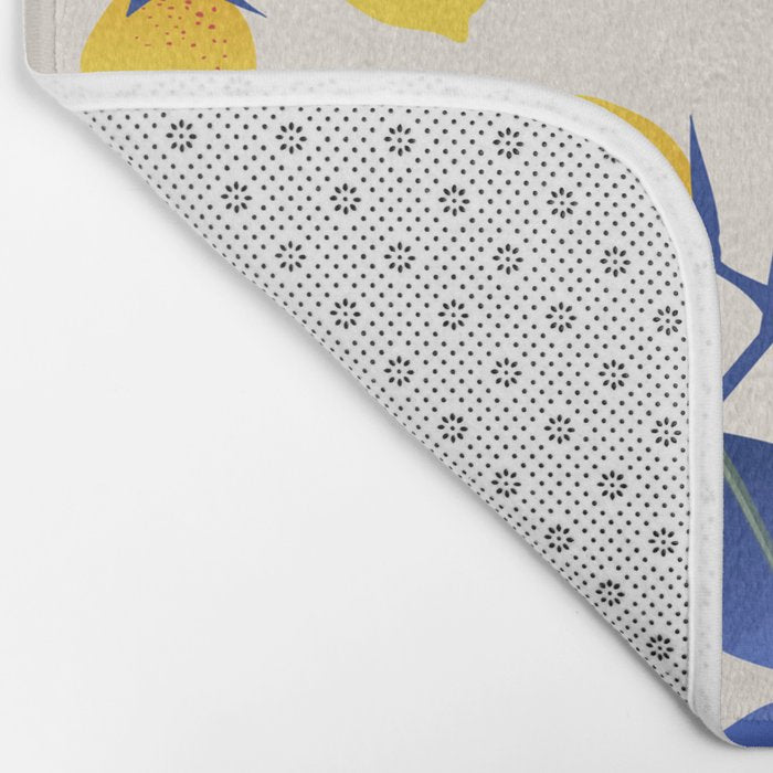 Lemons Blue Bath Mat Gallery Image 2