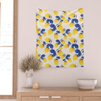 Lemons Blue Wall Tapestry Gallery Image 2