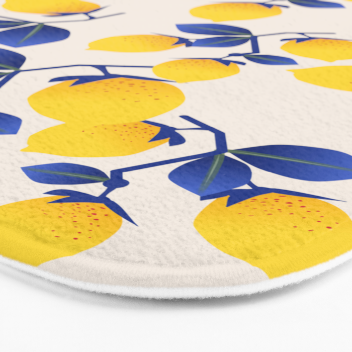 Lemons Blue Bath Mat Gallery Image 3