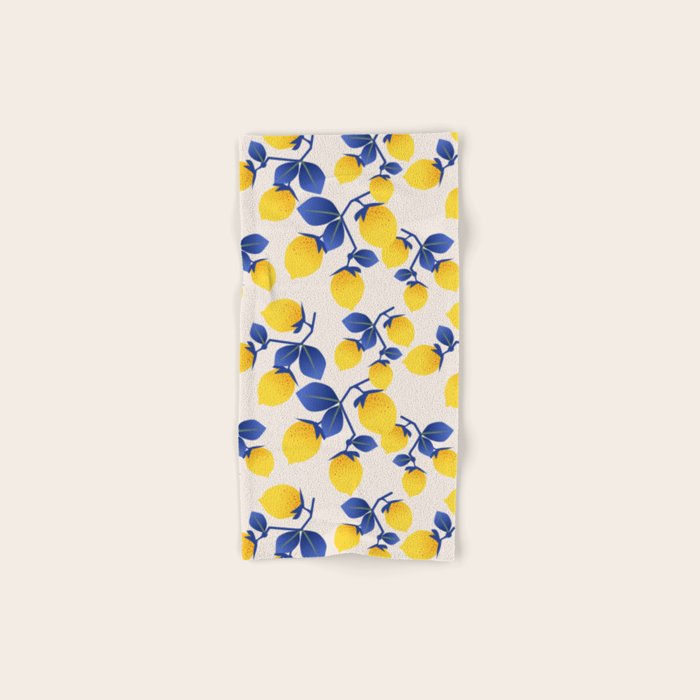 Lemons Blue Bath Towel Gallery Image 1