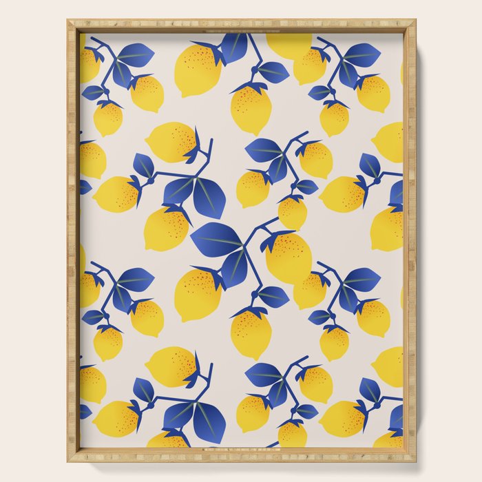 Lemons Blue Serving Tray Gallery Image 1
