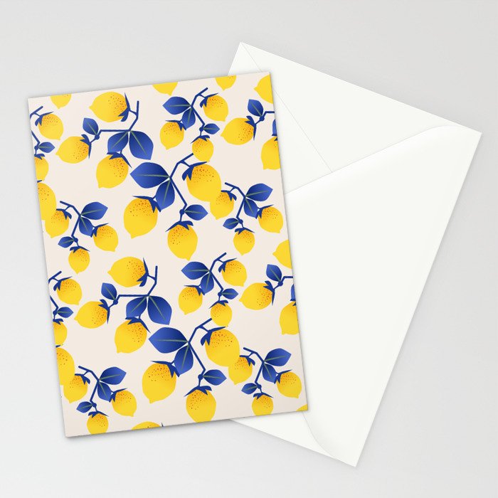 Lemons Blue Stationery Card Gallery Image 2