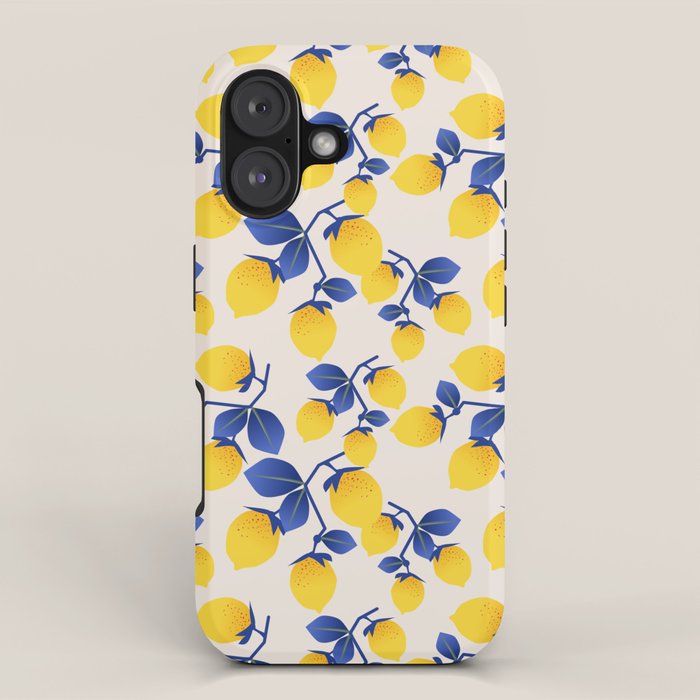 Lemons Blue iPhone Case Gallery Image 1