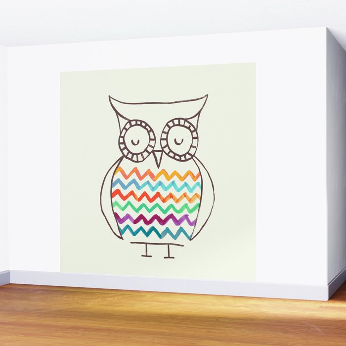 Chevron Owl Wall Mural Gallery Image 2
