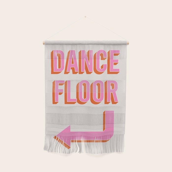 Dance Floor Left Arrow (Pink Orange) Wall Hanging Gallery Image 1