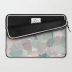 Fuzzy Flowers I - Mint Seafoam Green Dusty Rose Blush Pink Abstract Nature Spring Painting Print Laptop Sleeve Gallery Image 2