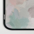 Fuzzy Flowers I - Mint Seafoam Green Dusty Rose Blush Pink Abstract Nature Spring Painting Print Laptop Sleeve Gallery Image 3
