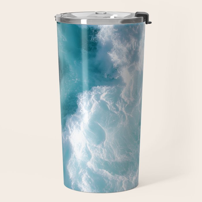 Breaking Waves - Aerial Ocean Print Travel Mug Gallery Image 2