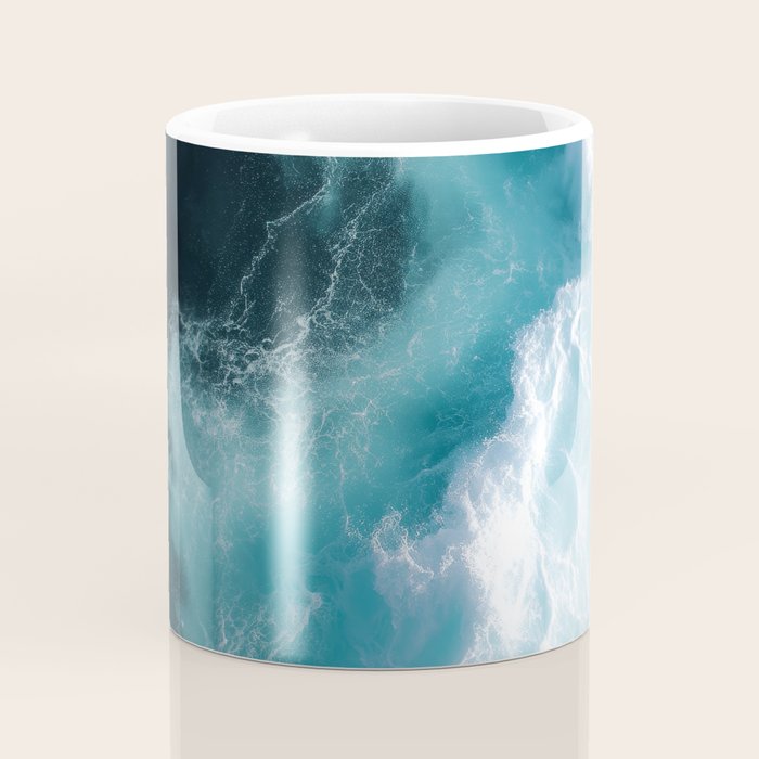 Breaking Waves - Aerial Ocean Print Coffee Mug Gallery Image 4