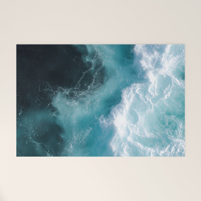 Breaking Waves - Aerial Ocean Print Welcome Mat Gallery Image 1