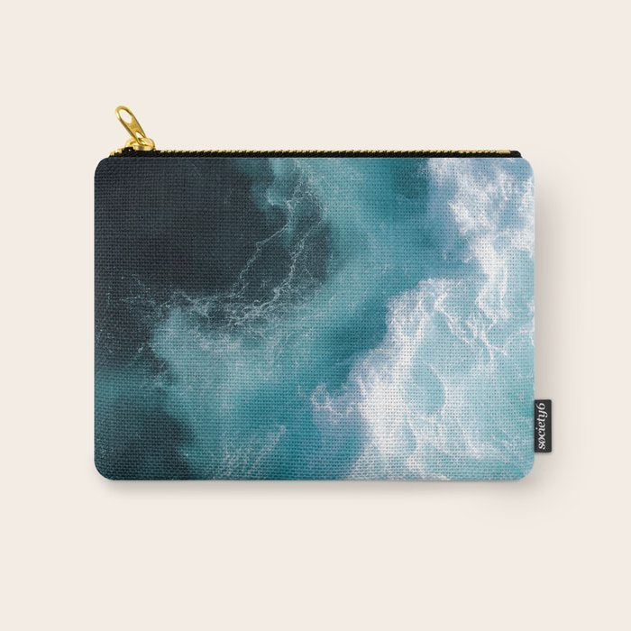 Breaking Waves - Aerial Ocean Print Carry All Pouch Gallery Image 1