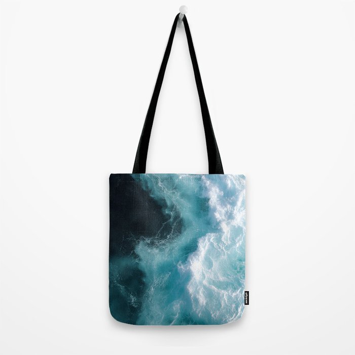 Breaking Waves - Aerial Ocean Print Tote Bag Gallery Image 2