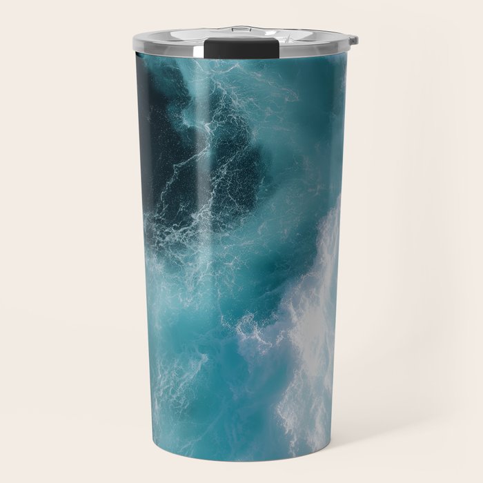Breaking Waves - Aerial Ocean Print Travel Mug Gallery Image 1