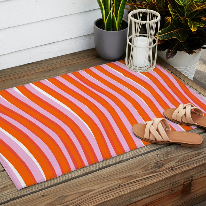 electric zebra stripes Outdoor Rug Gallery Image 2