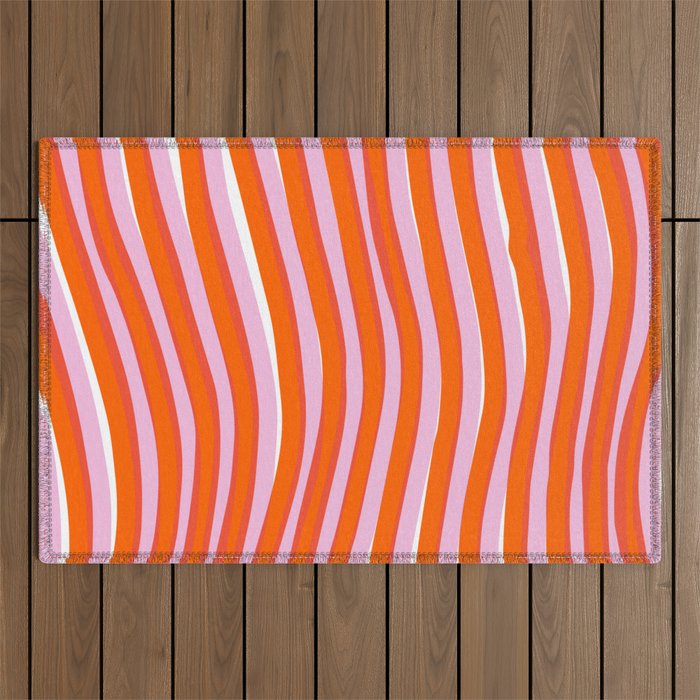 electric zebra stripes Outdoor Rug Gallery Image 1