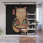 Cat Ramen Wall Mural Gallery Image 1