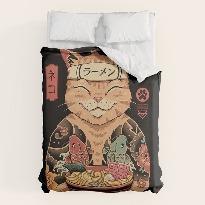 Cat Ramen Duvet Cover Gallery Image 1