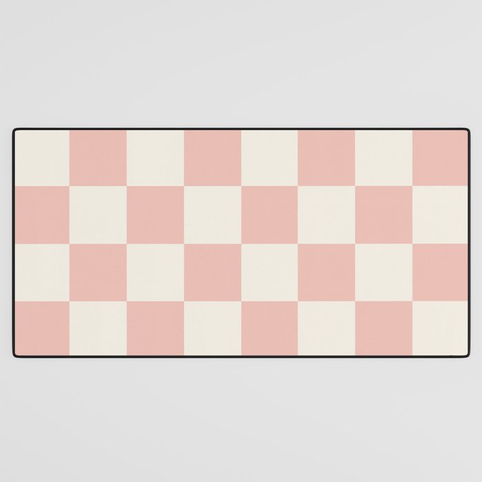 Checkered (Pink Cream) Desk Mat Gallery Image 3