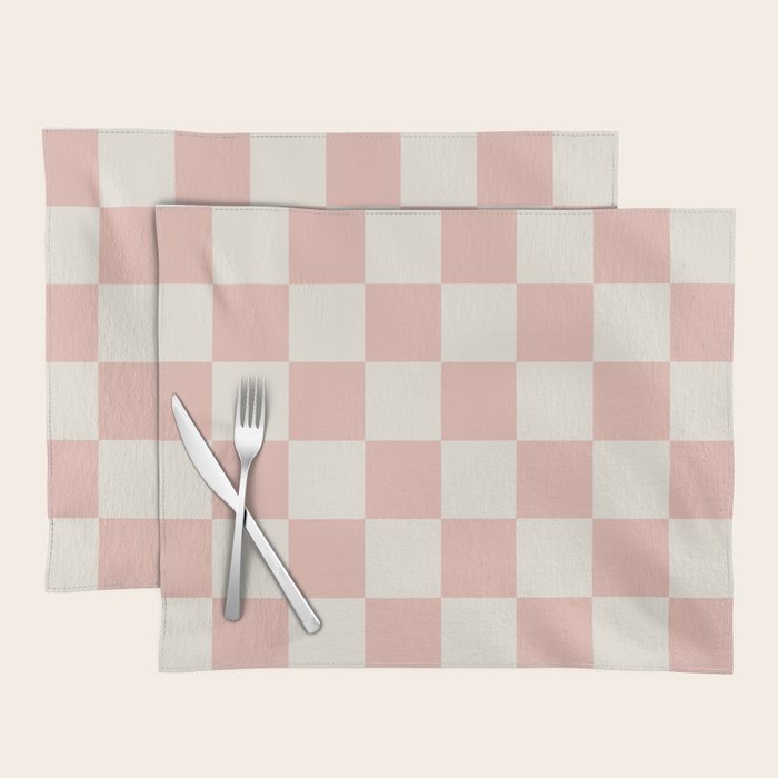 Checkered (Pink Cream) Placemat Gallery Image 1
