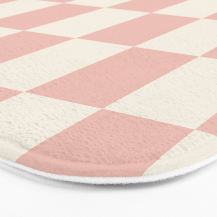 Checkered (Pink Cream) Bath Mat Gallery Image 3