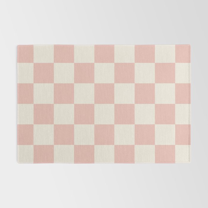 Checkered (Pink Cream) Rug Gallery Image 2