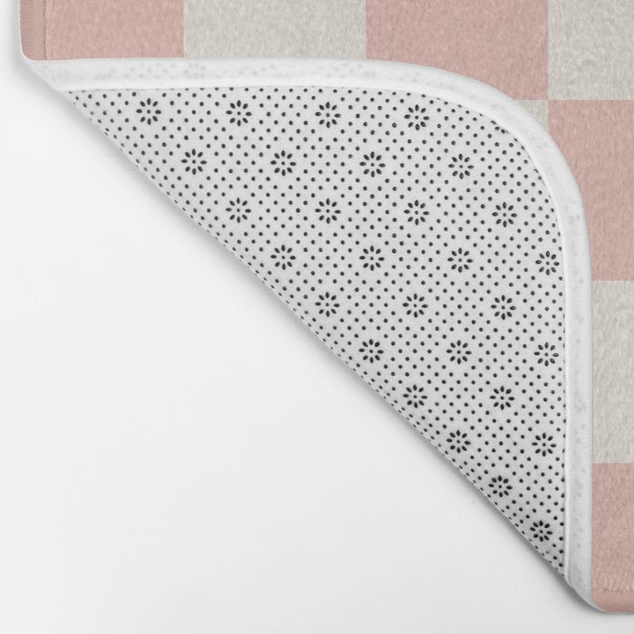 Checkered (Pink Cream) Bath Mat Gallery Image 2