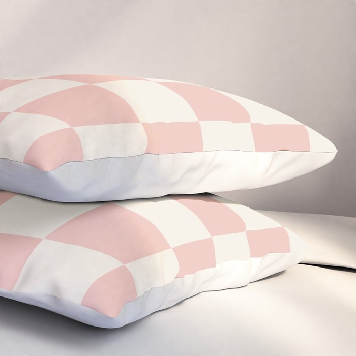 Checkered (Pink Cream) Pillow Sham Gallery Image 3