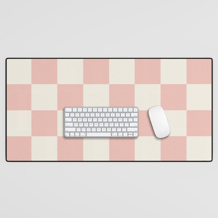 Checkered (Pink Cream) Desk Mat Gallery Image 1