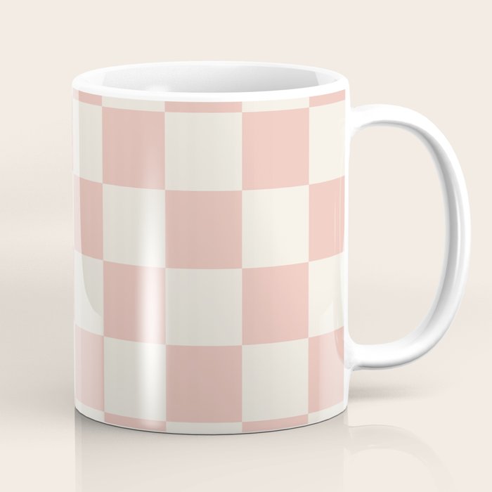 Checkered (Pink Cream) Coffee Mug Gallery Image 1