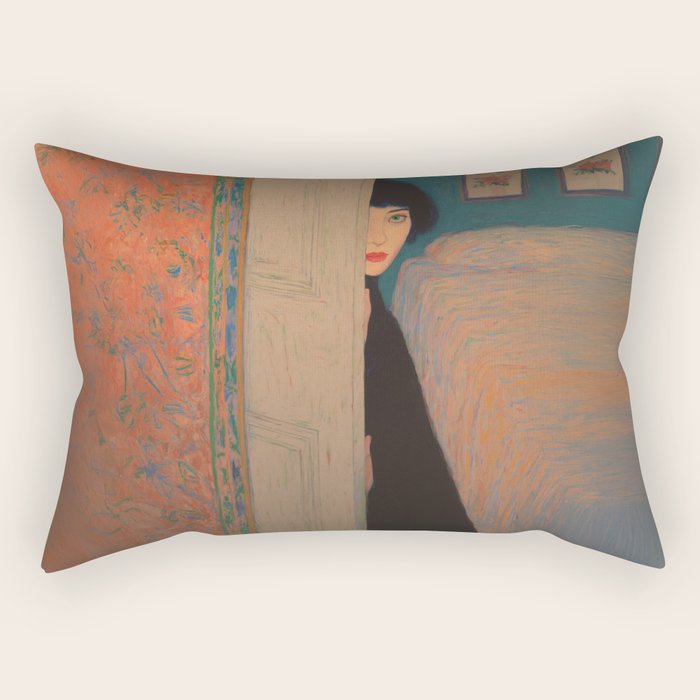 Behind the Painted Door Rectangular Pillow Gallery Image 2