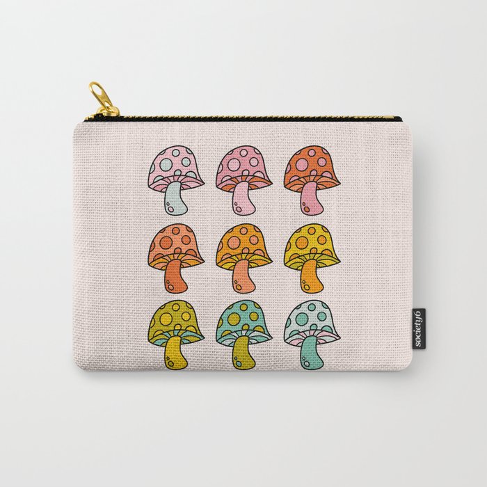 Rainbow Mushrooms Carry All Pouch Gallery Image 1