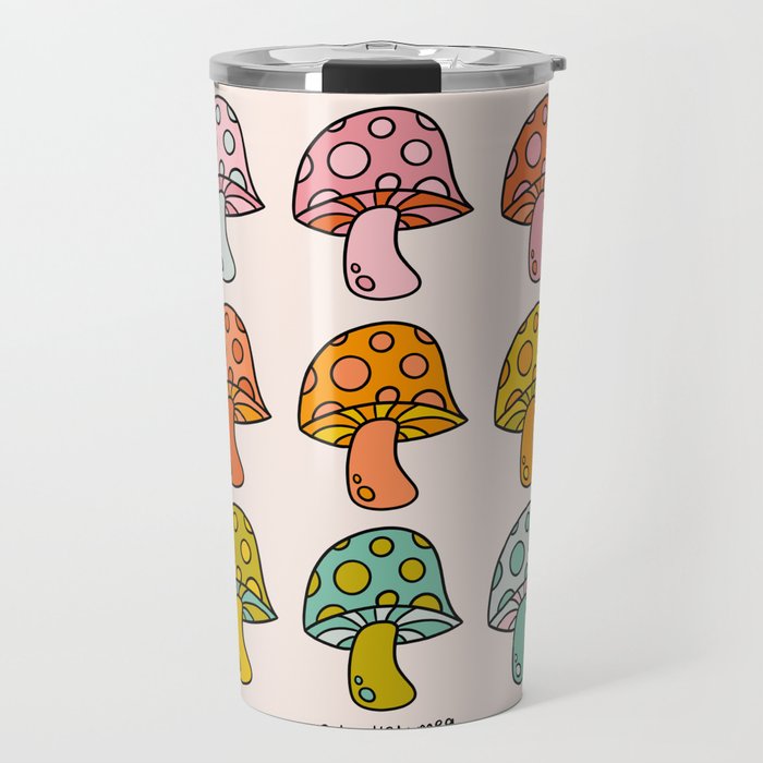 Rainbow Mushrooms Travel Mug Gallery Image 1