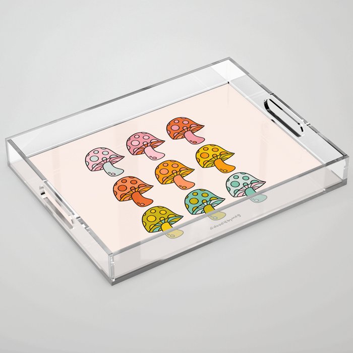 Rainbow Mushrooms Acrylic Tray Gallery Image 1