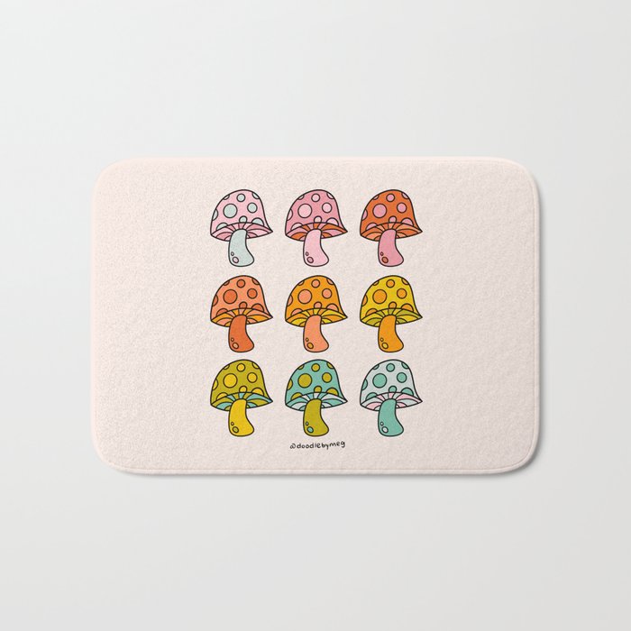 Rainbow Mushrooms Bath Mat Gallery Image 1