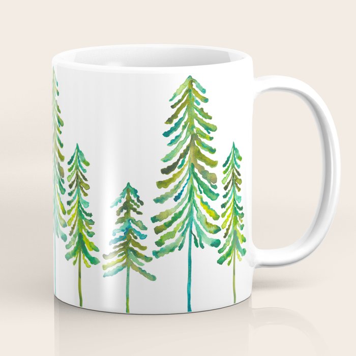 Pine Trees - Green Palette Coffee Mug Gallery Image 1