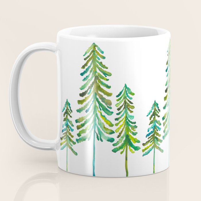 Pine Trees - Green Palette Coffee Mug Gallery Image 3