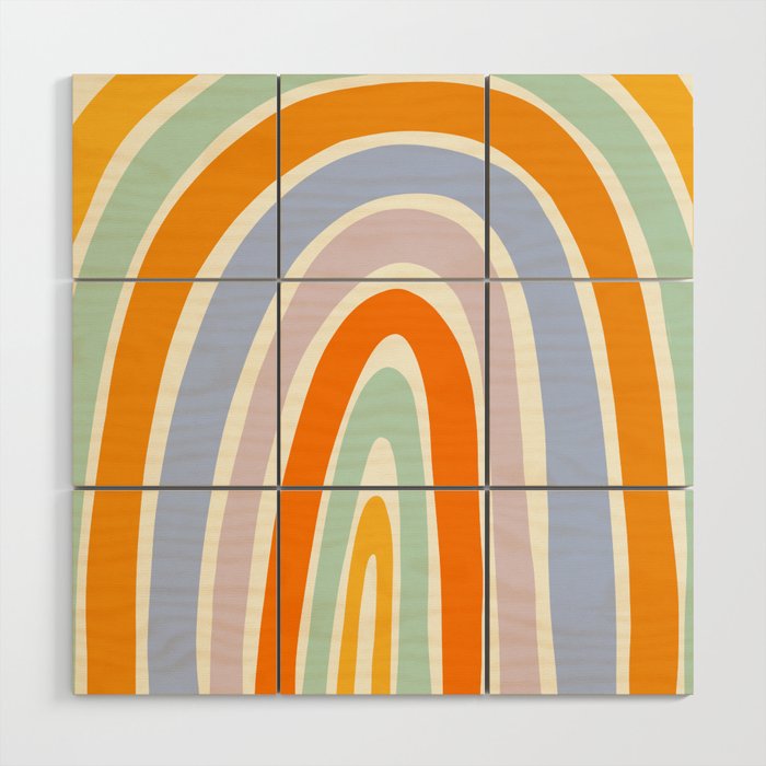 Mod Rainbow Wood Wall Art Gallery Image 1