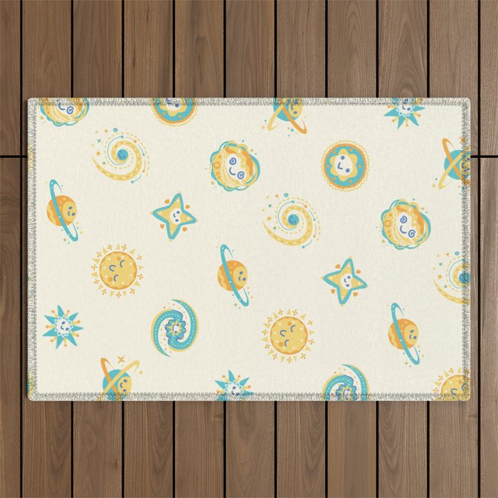 Pastel space pattern Outdoor Rug Gallery Image 1