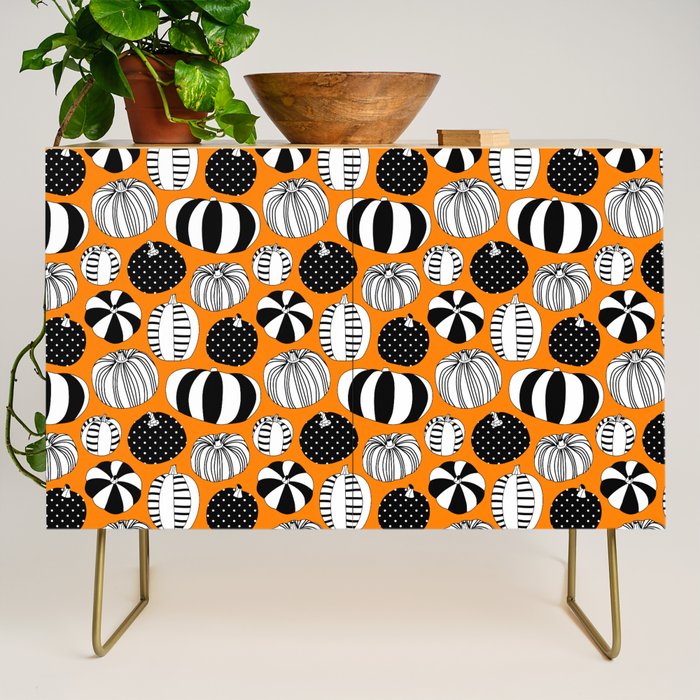 Autumn pumpkin harvest art pattern Credenza Gallery Image 1